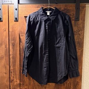 H&M Black Button Down Linen Shirt